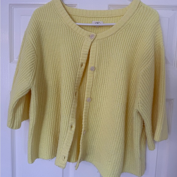 Aerie Light Yellow Women's Cardigan - Picture 3 of 5